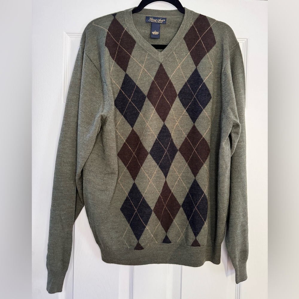 Garret Scott Extra Fine 100% Merino Wool Size Large Sweater
